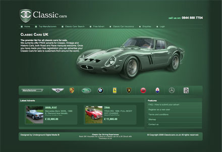 classiccars.co.uk screenshot
