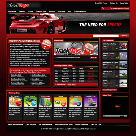 trackdays.co.uk screenshot